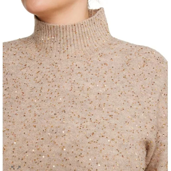 Estelle Golden Sparkle Knit Sweater in Hazelnut - Picture 4 of 9